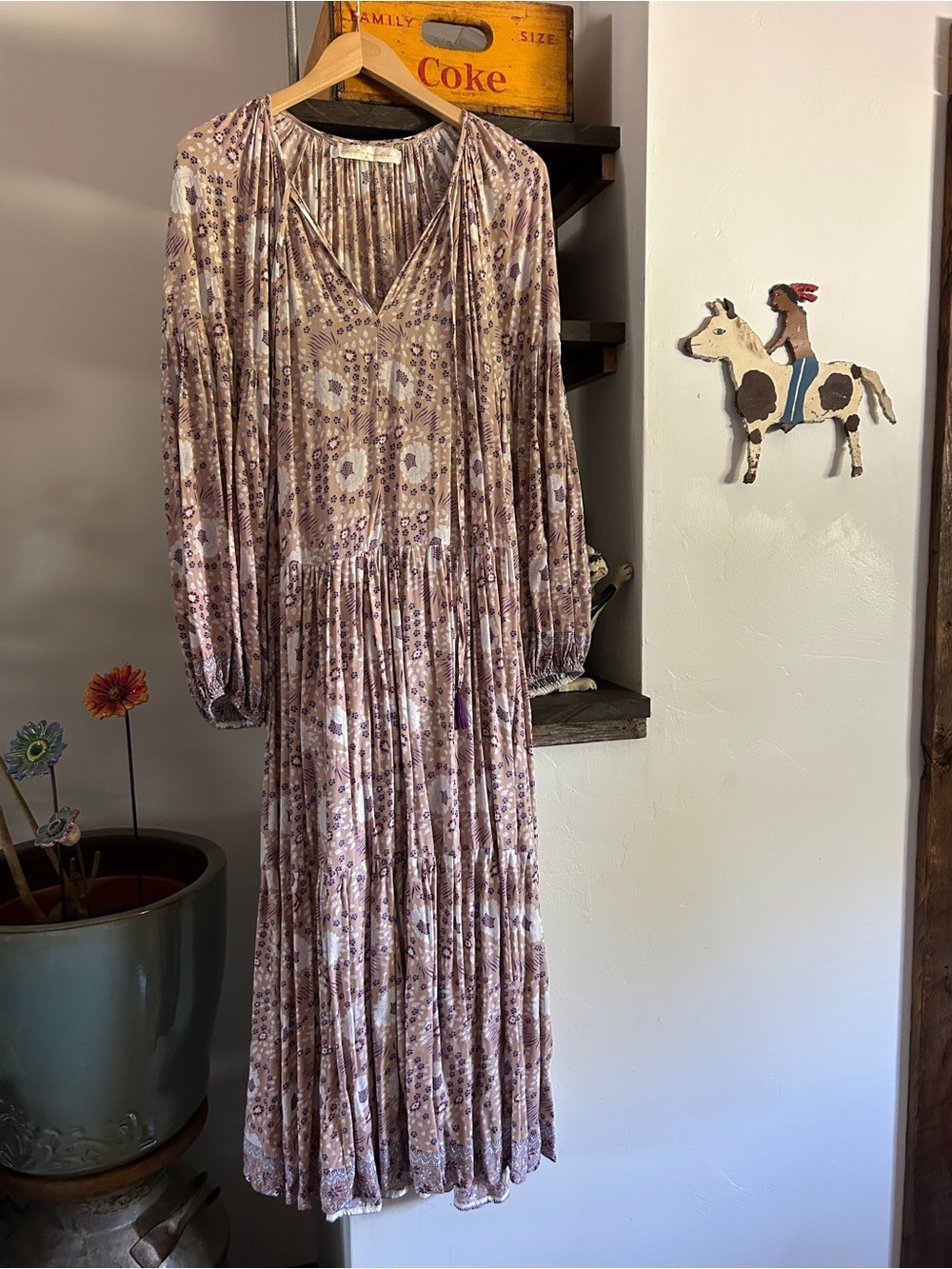 Natalie Martin Floral Printed Long Sleeve Maxi Dress